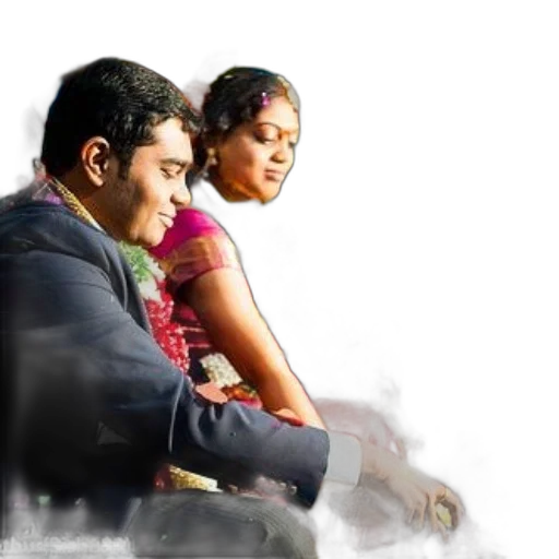 photorealistic, rain, fog, forest, fire, couple, traditional, attire transparent PNG cut-out
