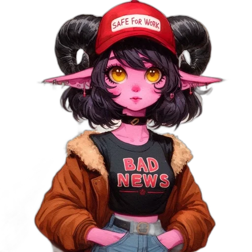 hat, jacket, creature, dragon, fantasy art, concept art, cyberpunk, anime transparent PNG cut-out