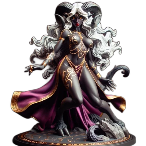concept art, fantasy art, comic book art, dark, elaborate, statue, portrays, standing transparent PNG cut-out