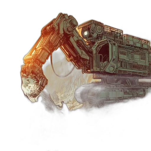 weapon, robot, car, concept art, cyberpunk, 3d render, fantasy art, outer space transparent PNG cut-out