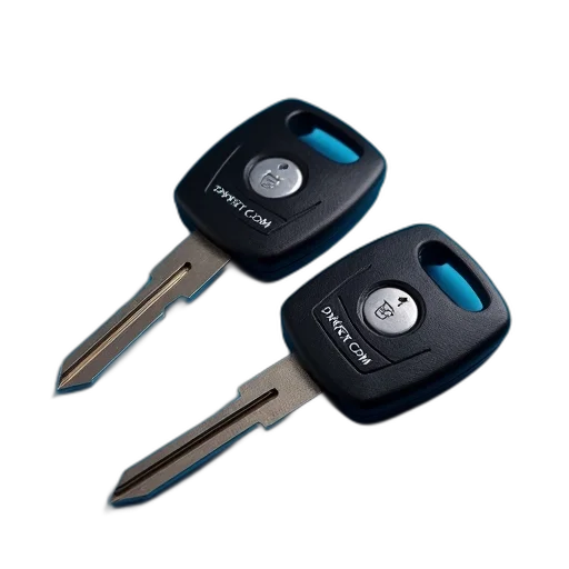 two, black, car, keys, silver, metal, parts, lying transparent PNG cut-out