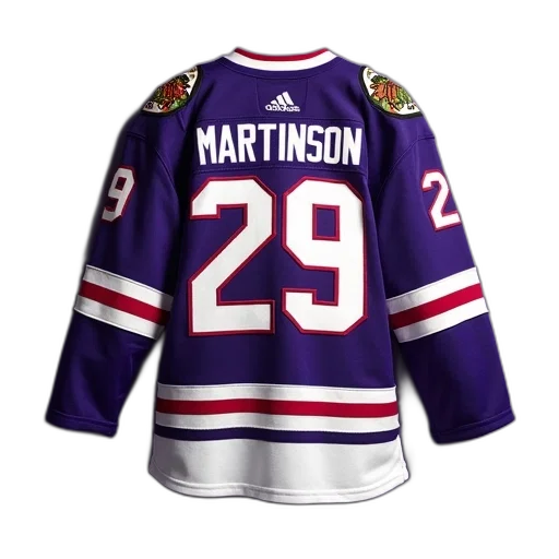blackhawks, jonathan, martinsson, purple, authentic, fights, backer, stitched transparent PNG cut-out