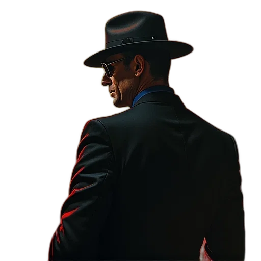 hat, jacket, face, staff transparent PNG cut-out