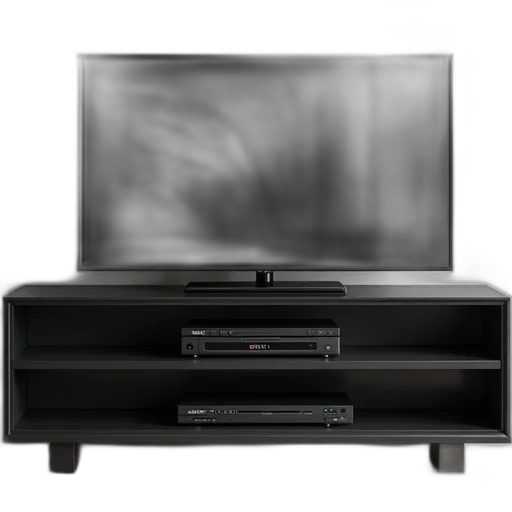 furniture, 3d render, photorealistic, concept art, sleek, modern, black, entertainment transparent PNG cut-out