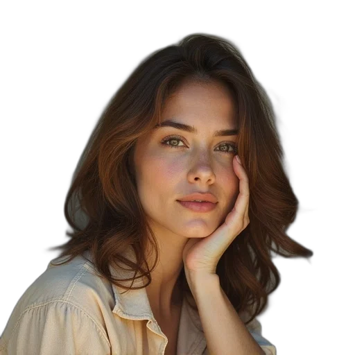 face, jewelry, jacket, hair transparent PNG cut-out