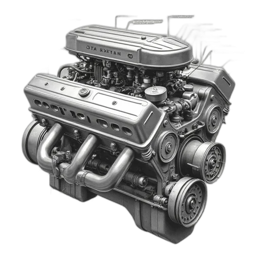 car, 3d render, detailed, technical, drawing, vintage, engine, various transparent PNG cut-out