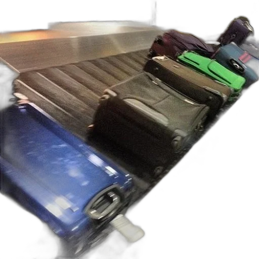 car, weapon, furniture, conveyor, belt, various, suitcases, including transparent PNG cut-out