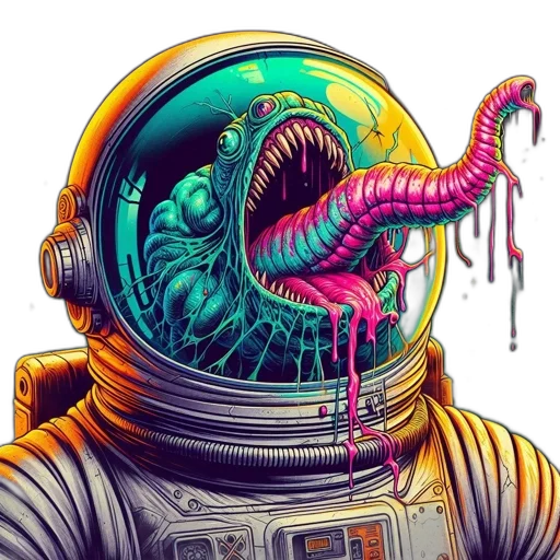 creature, face, robot, mask, cyberpunk, concept art, comic book art, vaporwave transparent PNG cut-out