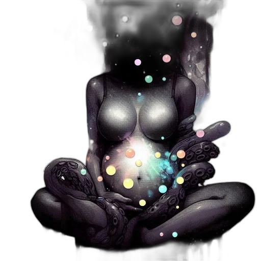 jewelry, concept art, fantasy art, watercolor, pixel art, outer space, fire, dark transparent PNG cut-out