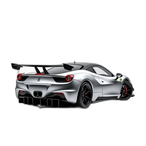 car, weapon, photorealistic, 3d render, concept art, silver, sports, parked transparent PNG cut-out