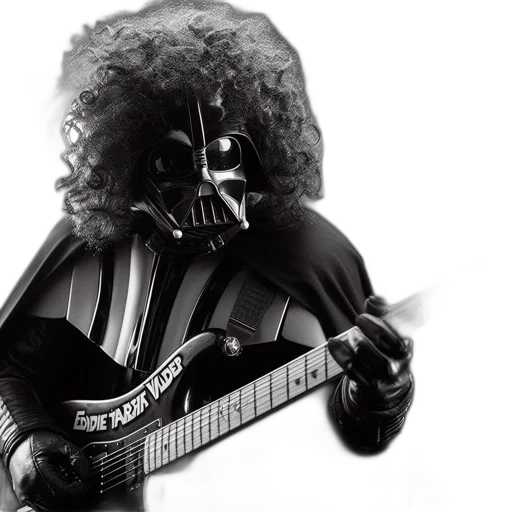 unconventional, rendition, darth, vader, sports, whimsical, hairstyle, holds transparent PNG cut-out
