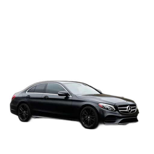 car, 3d render, photorealistic, black, parked, front, suburban, house transparent PNG cut-out