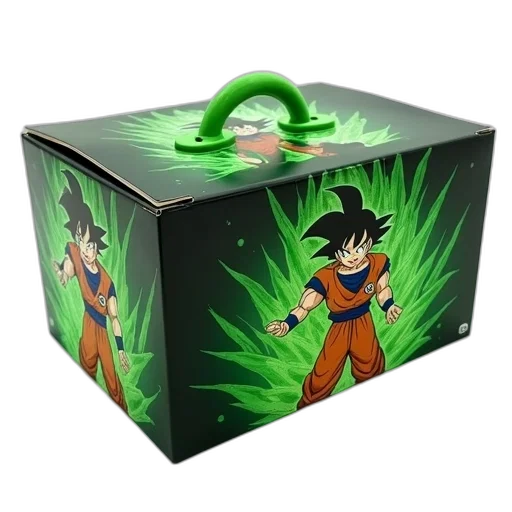 3d render, concept art, box, green, black, design, featuring, character transparent PNG cut-out