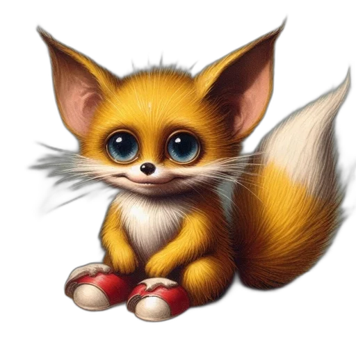 animal, creature, staff, fantasy art, photorealistic, concept art, 3d render, vintage transparent PNG cut-out
