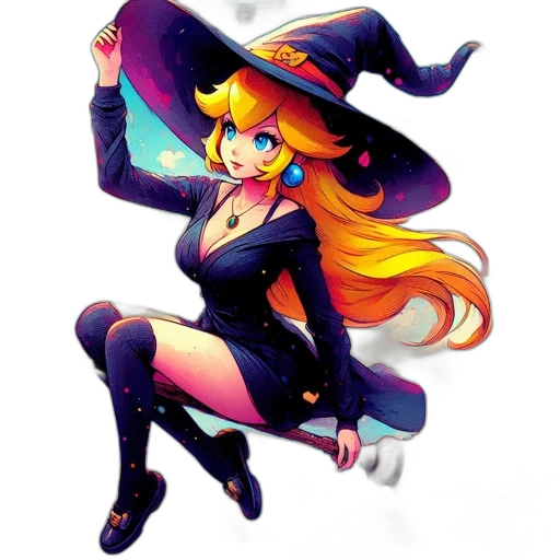 staff, dress, hat, pixel art, concept art, fantasy art, anime, dark transparent PNG cut-out