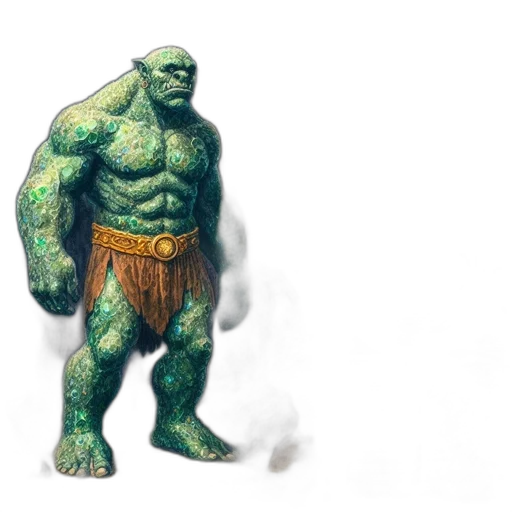 creature, concept art, comic book art, fantasy art, 3d render, green, anthropomorphic, called transparent PNG cut-out