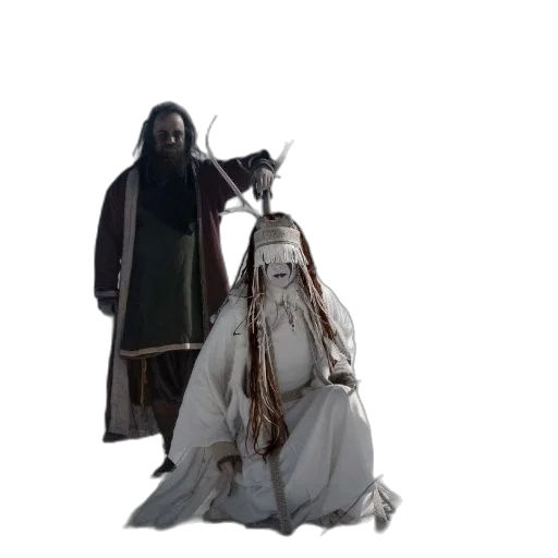 staff, dress, sword, mask, 3d render, concept art, fog, mystical transparent PNG cut-out