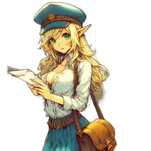 staff, hat, weapon, dress, fantasy art, pixel art, anime, concept art transparent PNG cut-out