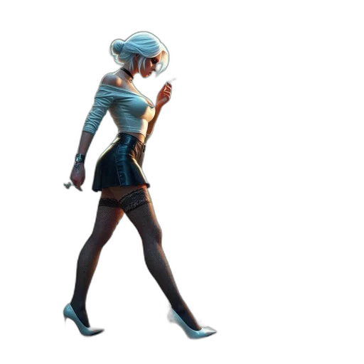 dress, robot, staff, concept art, 3d render, pixel art, comic book art, outer space transparent PNG cut-out