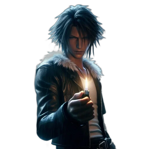 jacket, weapon, sword, concept art, cyberpunk, comic book art, photorealistic, man transparent PNG cut-out