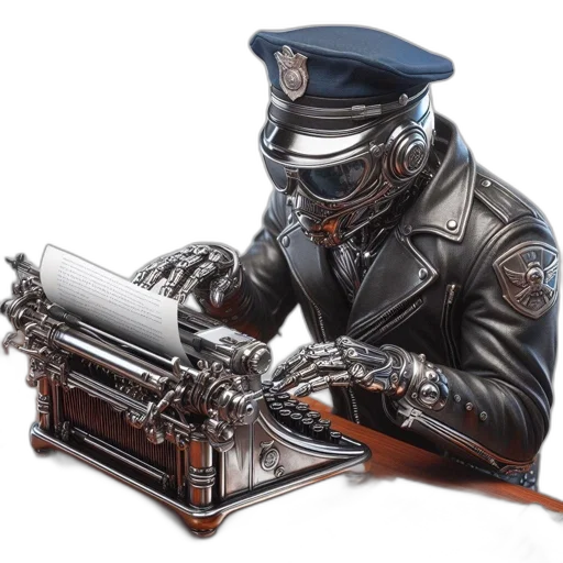 robot, weapon, staff, jacket, concept art, cyberpunk, comic book art, fantasy art transparent PNG cut-out