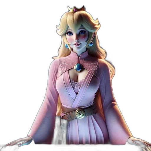 dress, crown, staff, concept art, fantasy art, 3d render, pixel art, pastel transparent PNG cut-out