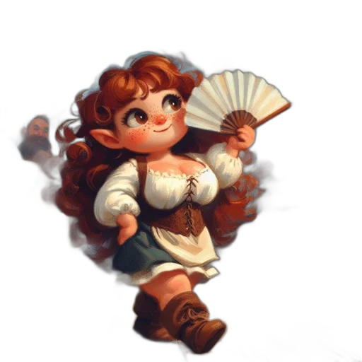 umbrella, staff, dress, fantasy art, concept art, oil painting, pixel art, golden transparent PNG cut-out