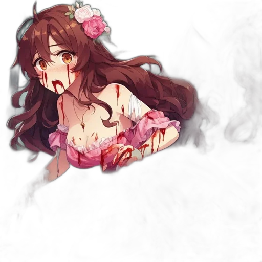 dress, weapon, flower, creature, pixel art, anime, watercolor, fantasy art transparent PNG cut-out