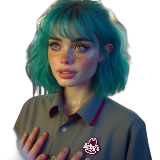 jacket, face, creature, robot, photorealistic, concept art, 3d render, vaporwave transparent PNG cut-out