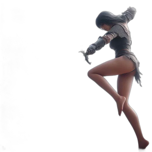 stormy, beach, female, warrior, armed, sword, confronts, massive transparent PNG cut-out