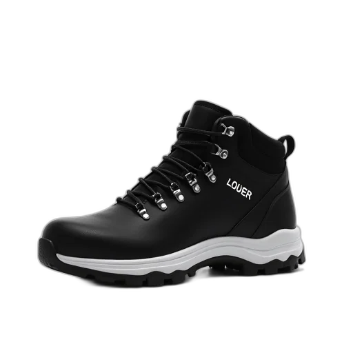 shoes, black, white, image, single, hiking, boot, brand transparent PNG cut-out