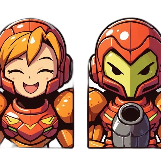 concept art, pixel art, comic book art, 3d render, two, anthropomorphic, warriors, orange transparent PNG cut-out