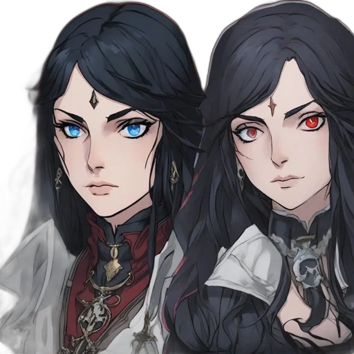 face, concept art, fantasy art, pixel art, anime, dark, monochrome, red transparent PNG cut-out