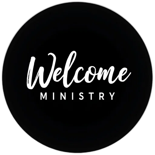 circular, logo, black, background, white, text, reads, welcome transparent PNG cut-out
