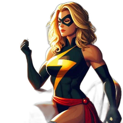 comic book art, concept art, cartoon, fantasy art, female, superhero, lightning, bolt transparent PNG cut-out