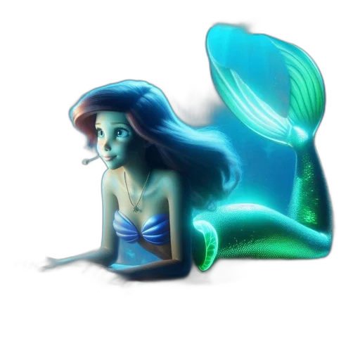 fantasy art, concept art, pixel art, vaporwave, underwater, neon lights, blue, green transparent PNG cut-out