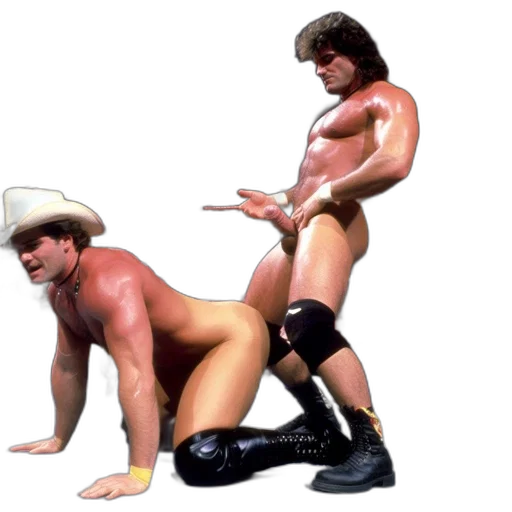 two, wrestlers, grapple, within, ring, during, wrestling, match transparent PNG cut-out