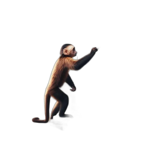 animal, creature, staff, concept art, 3d render, pixel art, photorealistic, monkey transparent PNG cut-out