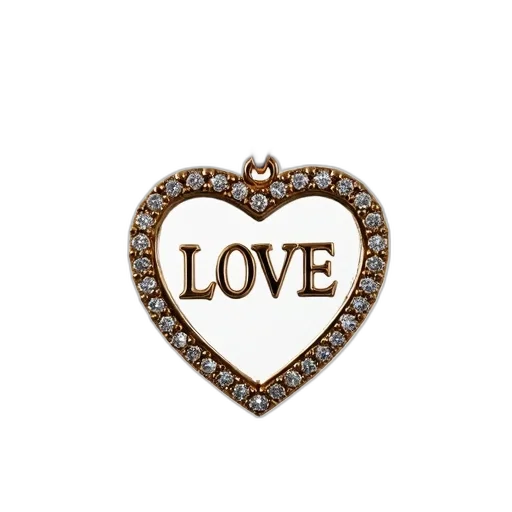 jewelry, close-up, image, heart-shaped, pendant, diamond-studded, border, word transparent PNG cut-out