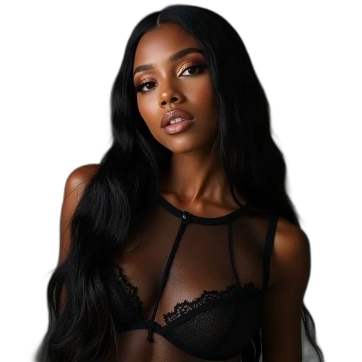 dress, jewelry, hair, dark transparent PNG cut-out