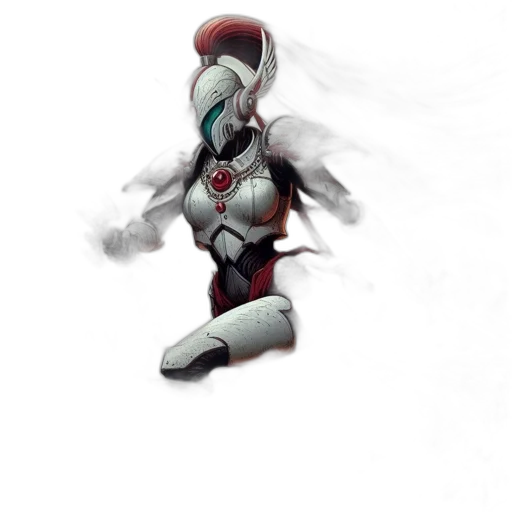 robot, mask, weapon, sword, concept art, fantasy art, 3d render, comic book art transparent PNG cut-out