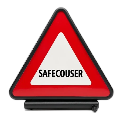 jacket, red, triangular, sign, black, border, word, safecouser transparent PNG cut-out