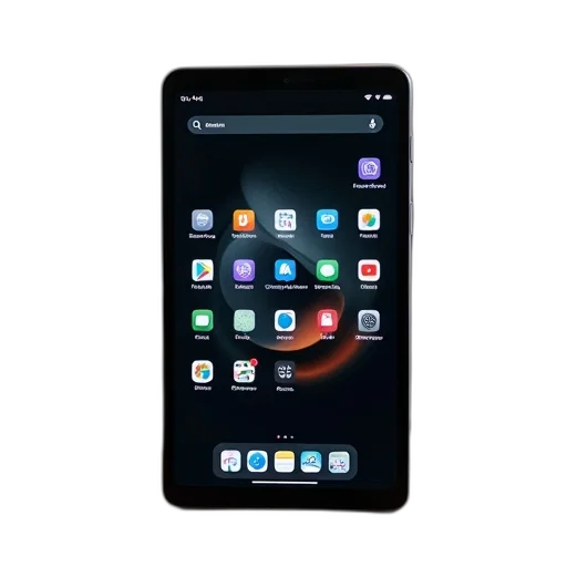 tablet, black, screen, displaying, various, app, icons, search transparent PNG cut-out