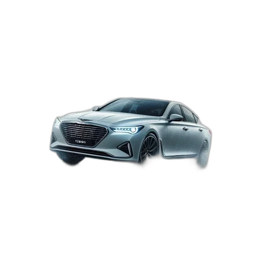 car, 3d render, photorealistic, concept art, sleek, g70, stormy, setting transparent PNG cut-out