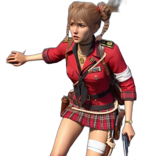staff, weapon, jacket, concept art, 3d render, anime, fantasy art, red transparent PNG cut-out