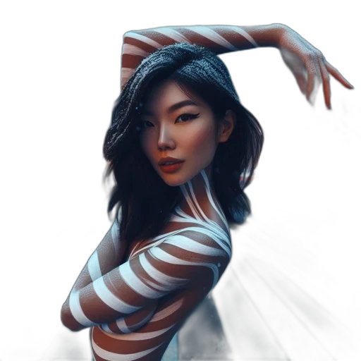 dress, face, creature, hair, photorealistic, fantasy art, concept art, comic book art transparent PNG cut-out
