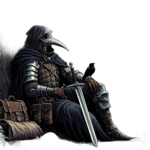 sword, dragon, weapon, fantasy art, concept art, comic book art, photorealistic, monochrome transparent PNG cut-out