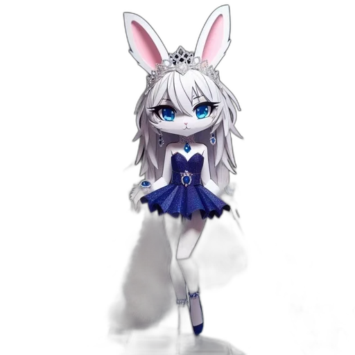 dress, creature, animal, staff, anime, 3d render, concept art, pixel art transparent PNG cut-out