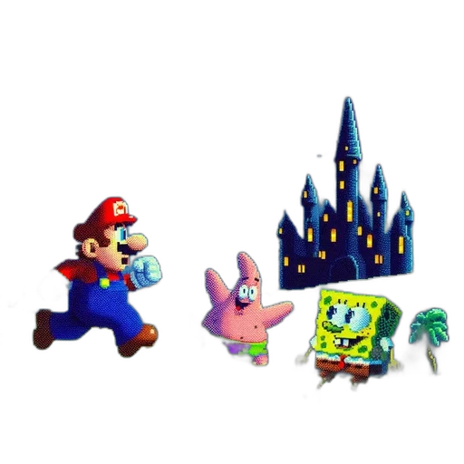 crown, concept art, pixel art, 3d render, vaporwave, underwater, neon, pastel transparent PNG cut-out