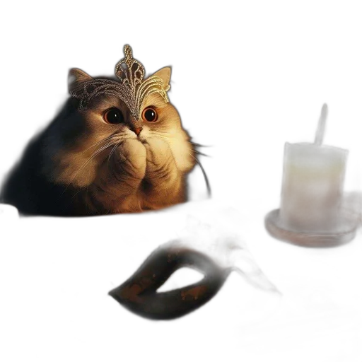 animal, jewelry, mask, crown, photorealistic, 3d render, concept art, oil painting transparent PNG cut-out